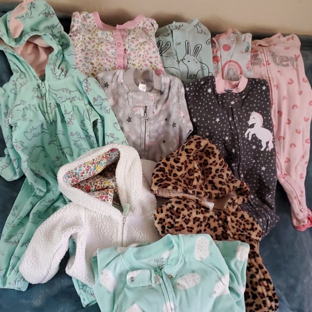 Lot of baby girl jammies